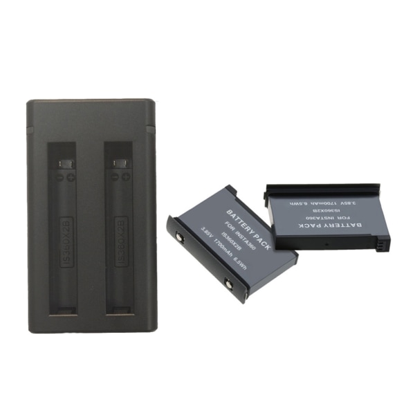 Kamerabatteri för Insta 360 One X2 1700mAh 8 Dubbel batteriladdare null - B