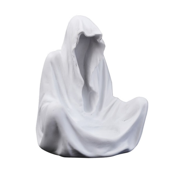 Resin Ghost Wizard Ljusstake Ljusstake Halloween Festival Hemmakontor Festdekoration White