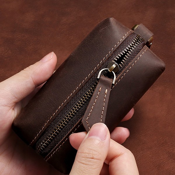 Herr kort liten plånbok dam läder headset handväska för nyckelring mynt korthållare pengar påse