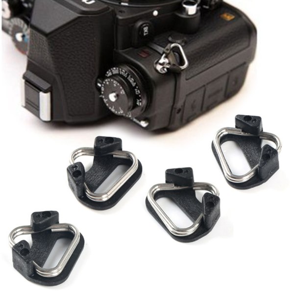 4st rostfritt stål Lug Ring Kamerarem för Triangel Split Ring Adapter Cover för spegellös kamera