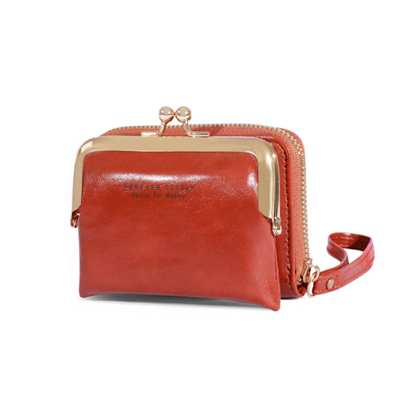 2023 Wristlet Wallet Monipaikkainen PU-luottokortti Pankkikortin haltija Nainen Tyttö Brown