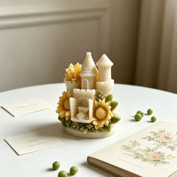 Elegant Blomster Herregård Relief Silikone Lysform til Nem Afstøbning