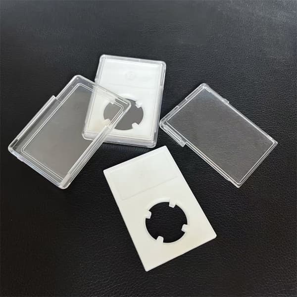 10 öppna myntsamlingsbrickor i transparent plast