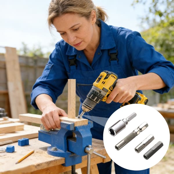 4 stk. adapter til elektrisk skruetrækker 1/4\" til 4 mm bit magnetisk adaptersæt