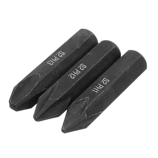 8 mm sterk magnetisk bits skrue slagbits PH1 / PH2 / PH3 3 delers sett