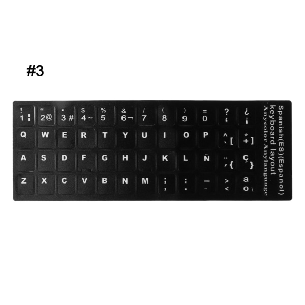 Ryska Franska Spanska Japanska Tyska Arabiska Koreanska Bokstäver Klistermärken Vattentät tangentbord Alfabetsklistermärke Universal