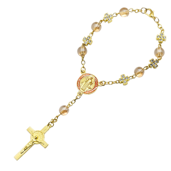 Guld för kors rosenkrans armband katolska heliga pärlor Hand tillbehör smycken