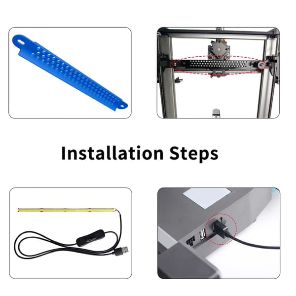 Fleksible USB LED lysstrips til Kobra3 LED lysstrips 3D-printbehov