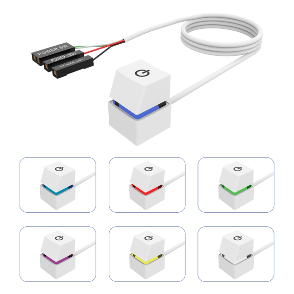 På/av PC Power Kabel Bärbar stationär dator Switchar Förlängningssladd för hemmakontor Internet Bar Tillbehör Color Light Effect