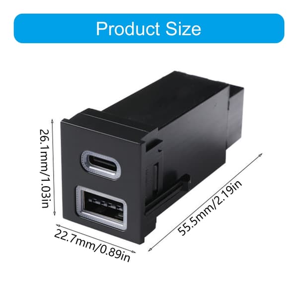Billaddare med dubbla portar stöder PD QC3.0-teknik Enkel installation