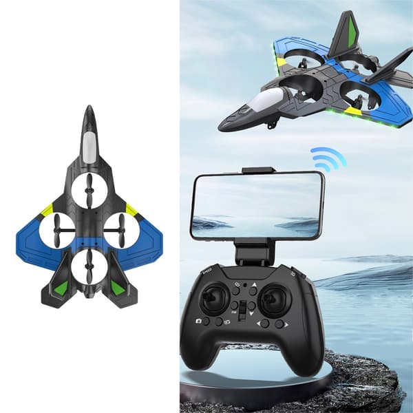Fjärrkontroll Flygplan Stridsflygplan Leksak med 360 roterande funktion för barn