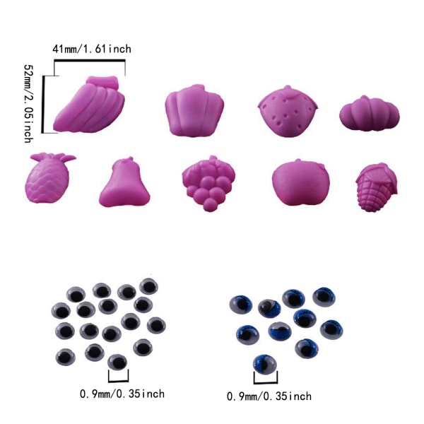Plastic Clay Plasticine Form Super Light Animal Fruit Pattern Heart Star for Dol null - B