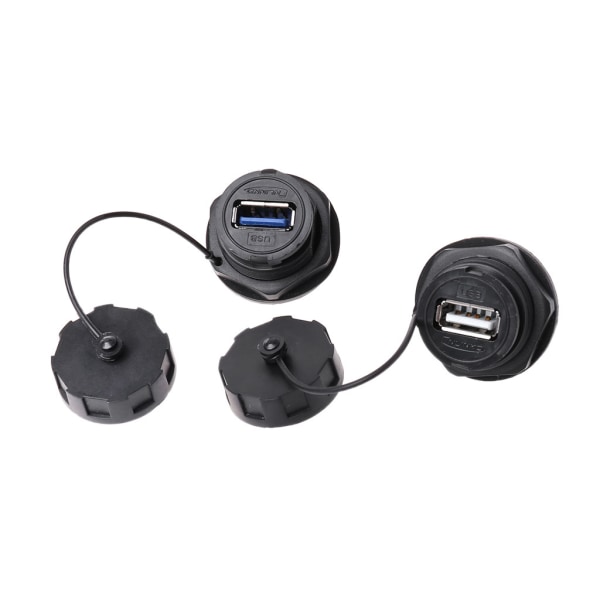 USB honkontakt Plugg Panelmonterad Adapter Vattentät kontakt IPL7 med cap null - 2