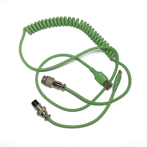 Custom Coiled Aviators Coil Cable 6,56ft Type-C till USB med metallkontakt Green