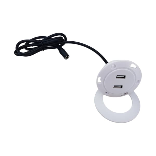 Skrivbordspanel USB-A-laddningsåtkomst med rund inloppsform dagligen