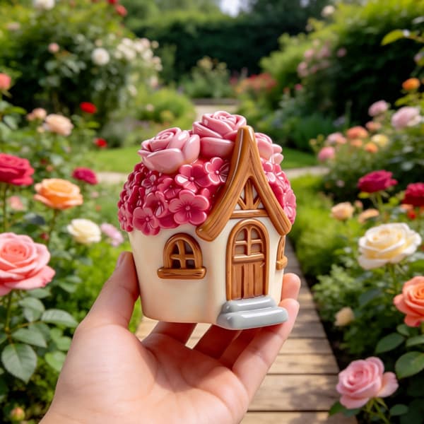 Miniature Rose Blomsterhus Silikoneforme til Håndlavede Lys, Sæber og Desserter