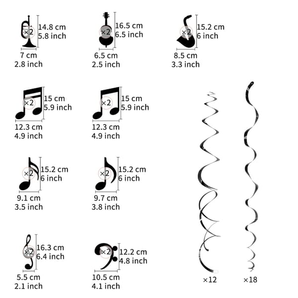 Musiknoder Musiktema Festdekorationer Musikalsk Node Til Fødselsdagsfest