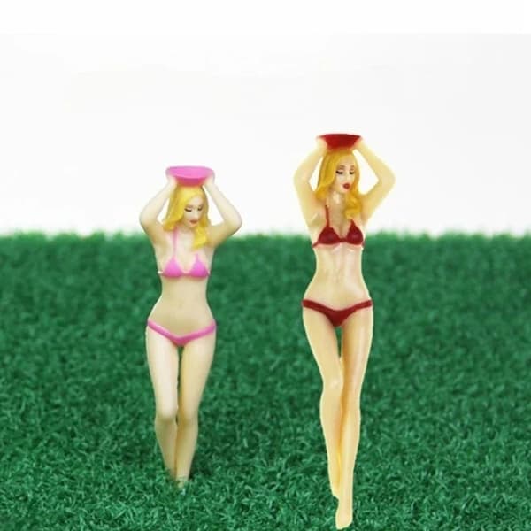 Happy Bikini-tema Golfpeggar Set Premium Plastkonstruktion Perfekt för Golffans