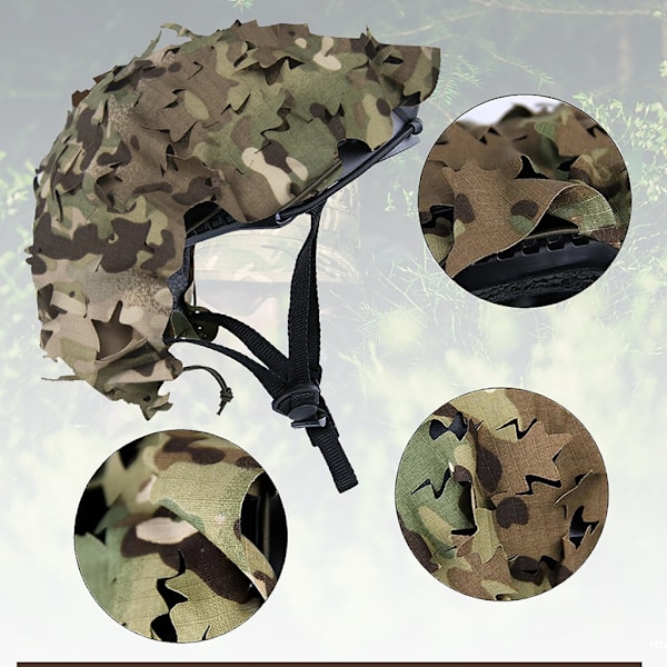 Praktisk hjälmöverdrag  Kamouflage stridshjälmöverdrag Hjälmöverdrag CP Jungle Leaf cut