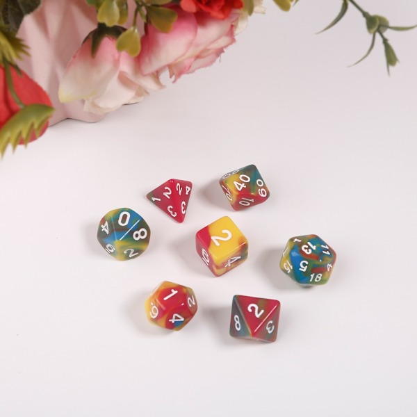 DND-terningsett 7PCS Polyhedral terninger for rollespill-som Dungeons-Dragon 3