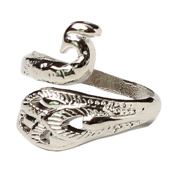 Handstickning Loop Virkad Ring för Creative Peacock Form Open Ring Par Ring Silver