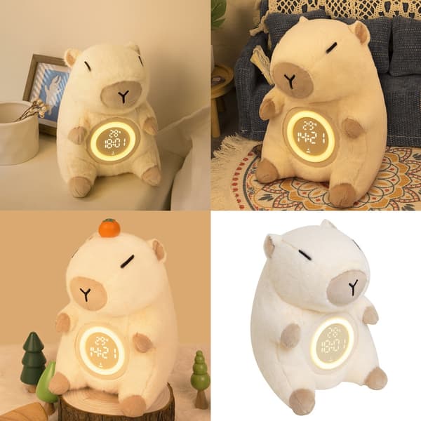 Capybaras Børnevækkeur, Polyester USB Genopladelig, Dæmpbar