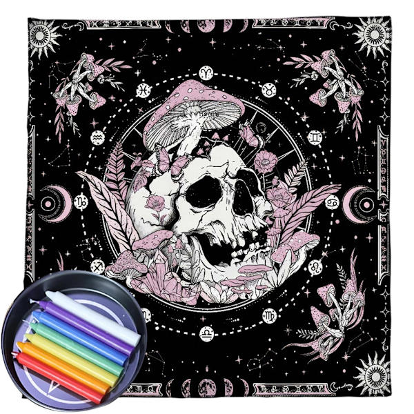 Koristeellinen tarot-pöytäliina, noituuspöytäliina tarot-harrastajille B 60x60cm