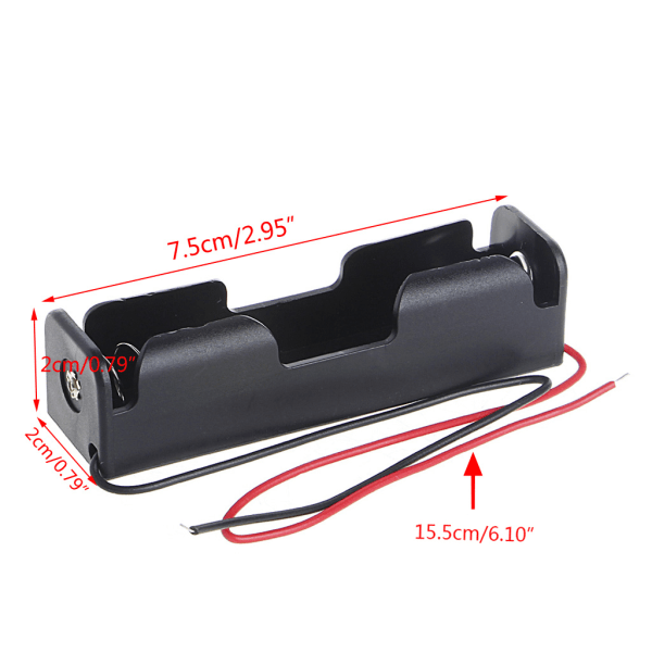 5 st 18650 uppladdningsbart batteri 3,7V Clip Hållare Box för case med trådledning null - 1