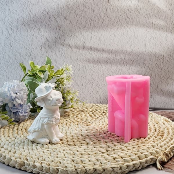 Silikonform 3D Hundformar Gjutformar Gipsformar Ornamentformar