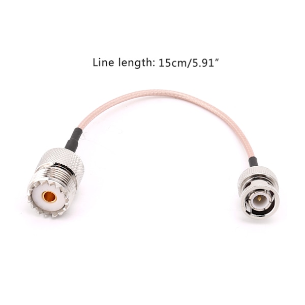 UHF SO239 naaras - BNC-uros RG316 Pigtail-kaapeli 15 cm radiokoaksiaaliantennikaapeli