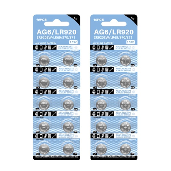 Set med 10/20/50 st AG6 knappcellsbatteri 1,55V myntbatterier för LR920 watch null - 10 pieces