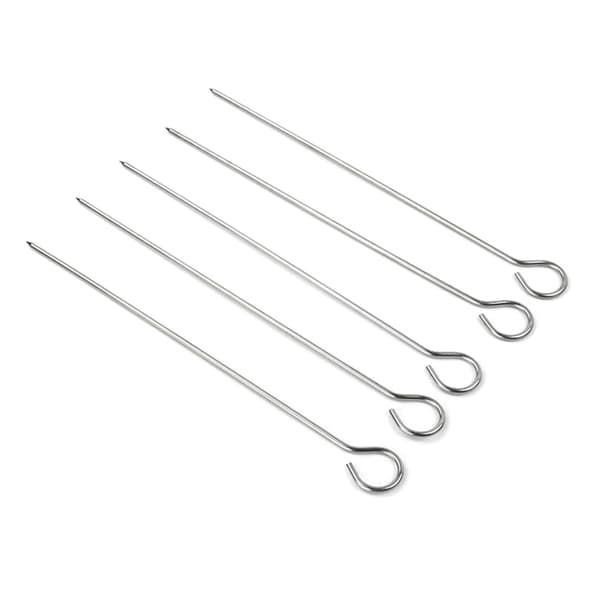BBQ-spyd af rustfrit stål med grillholder til campinggrill