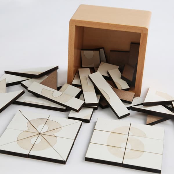 Träskiva Geometrisk Formsortering Matematik Pussel Spel Leksak