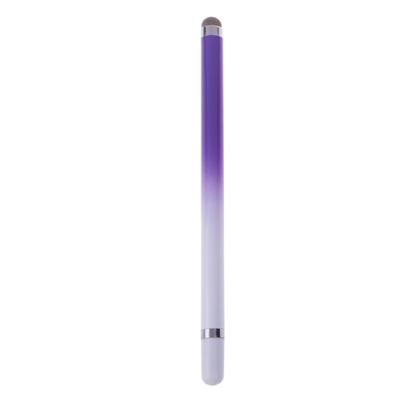 2 i 1 kapacitiv Stylus Penna Fiberspets & trasa för huvud Hög känslighet Universal för pekskärmar Ritpenna Purple