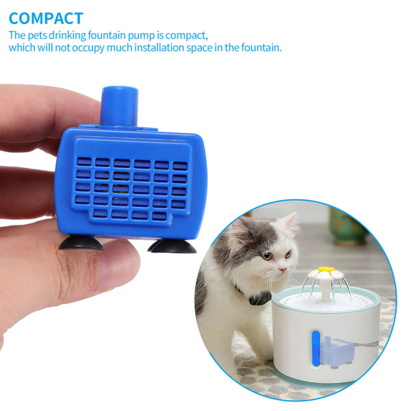 Pet Fountains Pump, filtrerat vatten dispenserpump Bäst för katter och små hundar With light