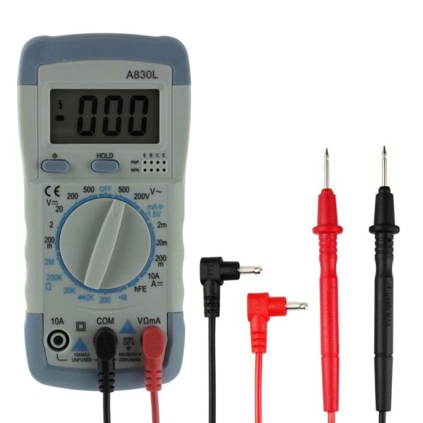 Digital multimeter för allmänt bruk, stor skärm Högprecision A830L Handhållen multimeter AC-DC Volt-ohm Tester