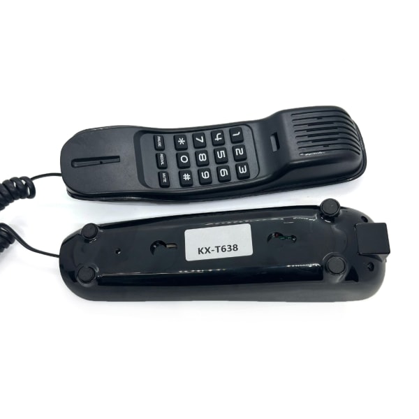 KX-T638 Väggmonterad telefon Bordstelefon Fasta fasta telefoner Återuppringning Paus för hemmakontor Black