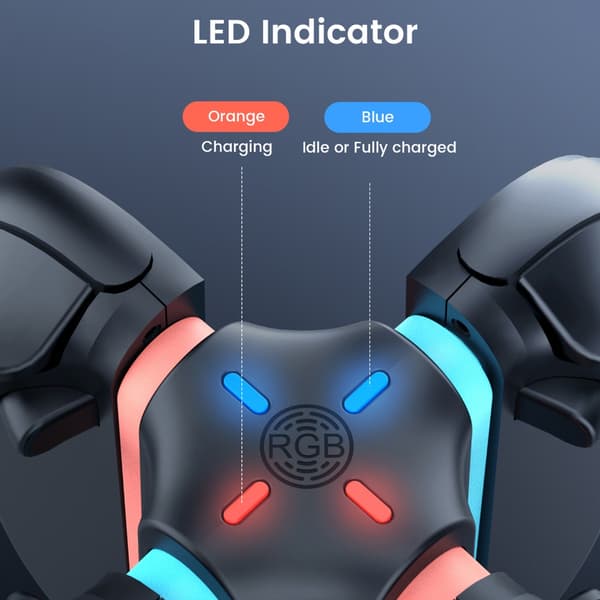 Hurtigopladningsdock med lys og LED-indikatorer ABS til flere konsoller