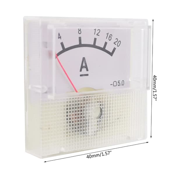 Cirkulær DC0-20A Amperemeter Analog Visere Elektrisk Teststrømtester