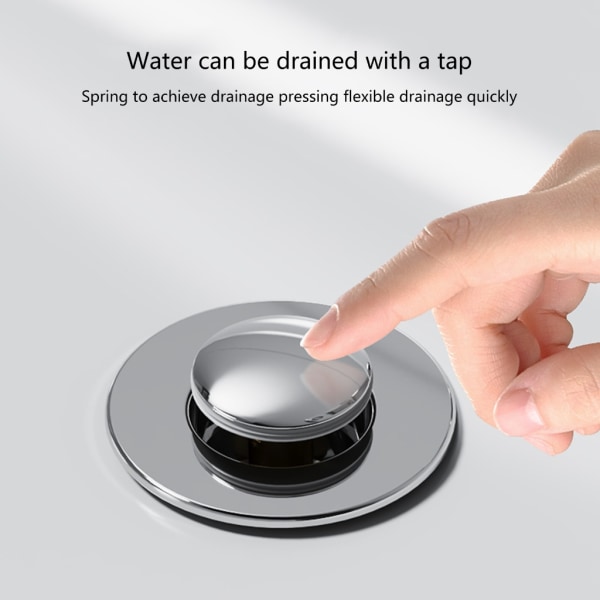 Slitesterk ABS vaskplugg hindrer tilstopping Universal baderomsvask dreneringsplugg ABS