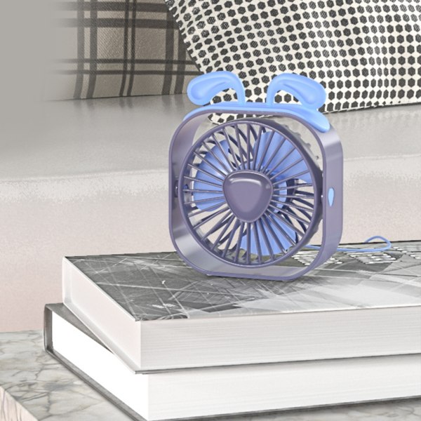 Bärbar USB fläkt 360° Roterbar Tyst kylfläkt Luftkylare Tre-hastighets justerbar skrivbordsfläkt Desktop Office Sovrum Pink - bear ears