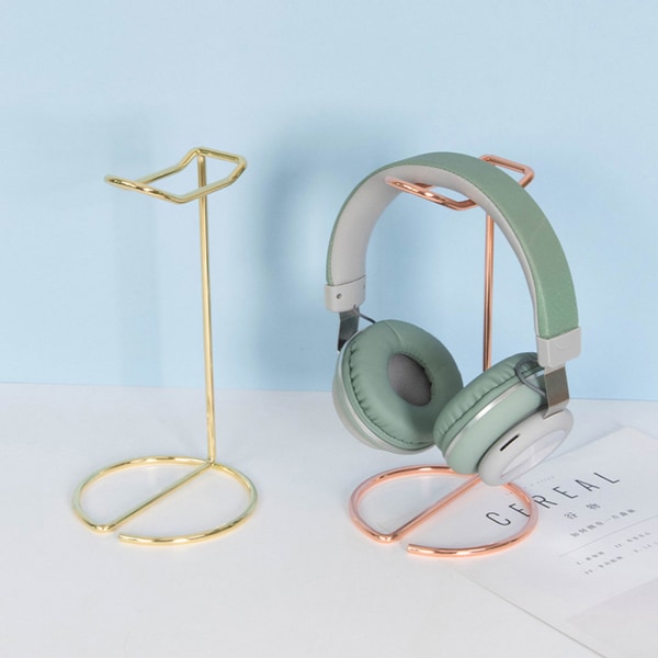 Stationär headsethållare Hörlursställ för alla headset Headsethållare Gold