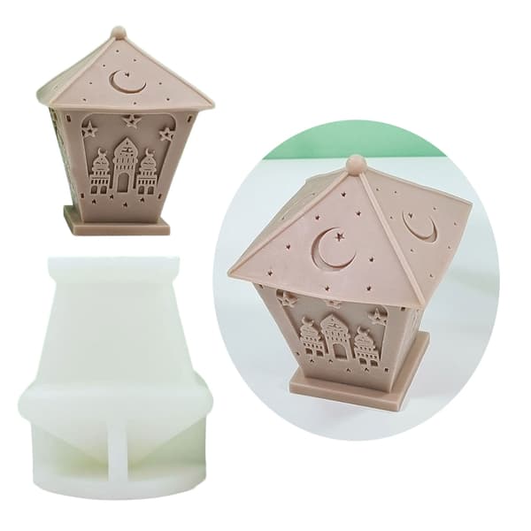 Ramadan Ljusformar 3D Slott Harts Silikonform Eid Dekorationer