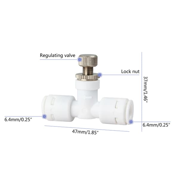 1/4\" hurtigkobling vann for ventil mikrojustering vannstrømregulator vannrenser