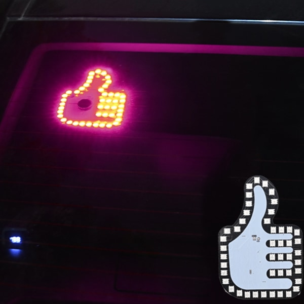 Bil Bakfönster Fingerljus Finger Bil Finger Gesture Light Bil LED-skyltljus null - B