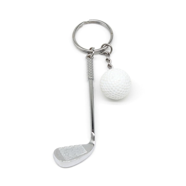 6 stk golf nøglering med golfkølle og golfbold, tilbehør til nøgleringdekorationer