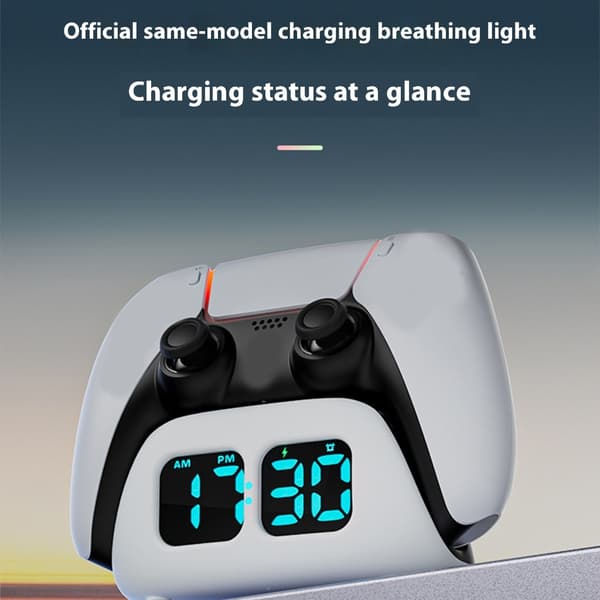Gamepad Opladningsstander med Tidsvisning og Lys til Controller