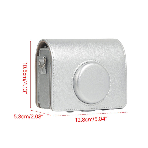 Lämplig för Mini EVO case PU läder Vintage kamera skyddsväska White