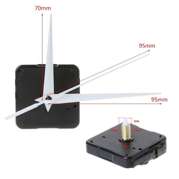 DIY Quartz Clock Movement Silence Quartz Clock Core Accessories Supplies til vægmonterede spidse nåle forsyninger