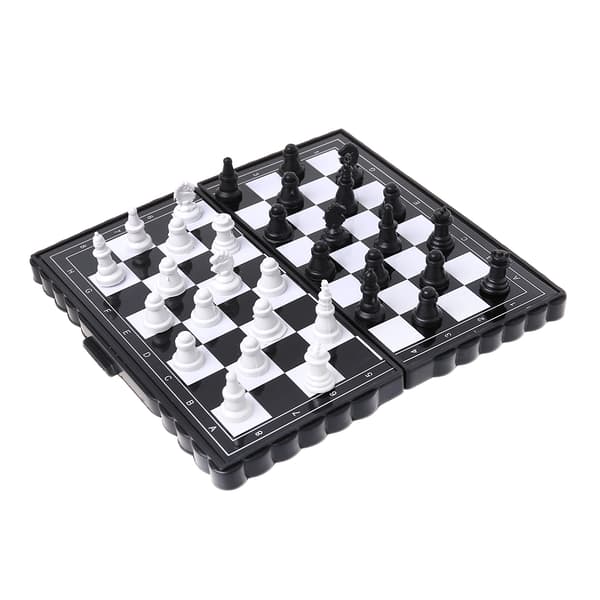 Magnetiskt Internationellt Schack Plast Hopfällbart Schackbräde Checker Pusselspel